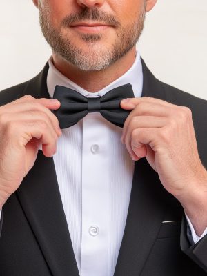 Man wearing a tuxedo getting ready for the Travel Centres Conference 2024