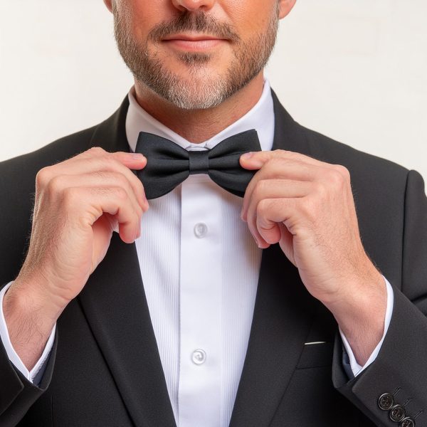 Man wearing a tuxedo getting ready for the Travel Centres Conference 2024