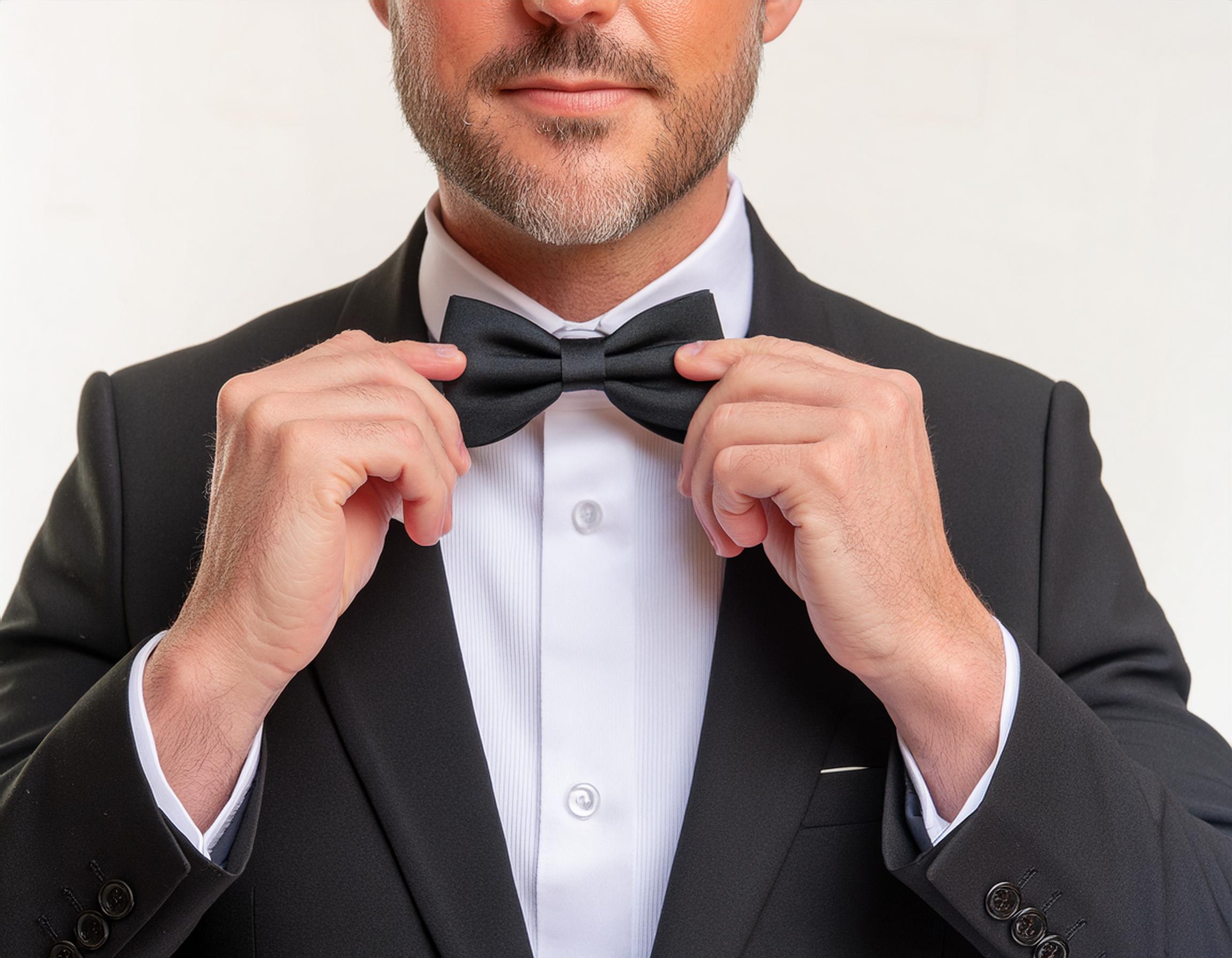 Man wearing a tuxedo getting ready for the Travel Centres Conference 2024